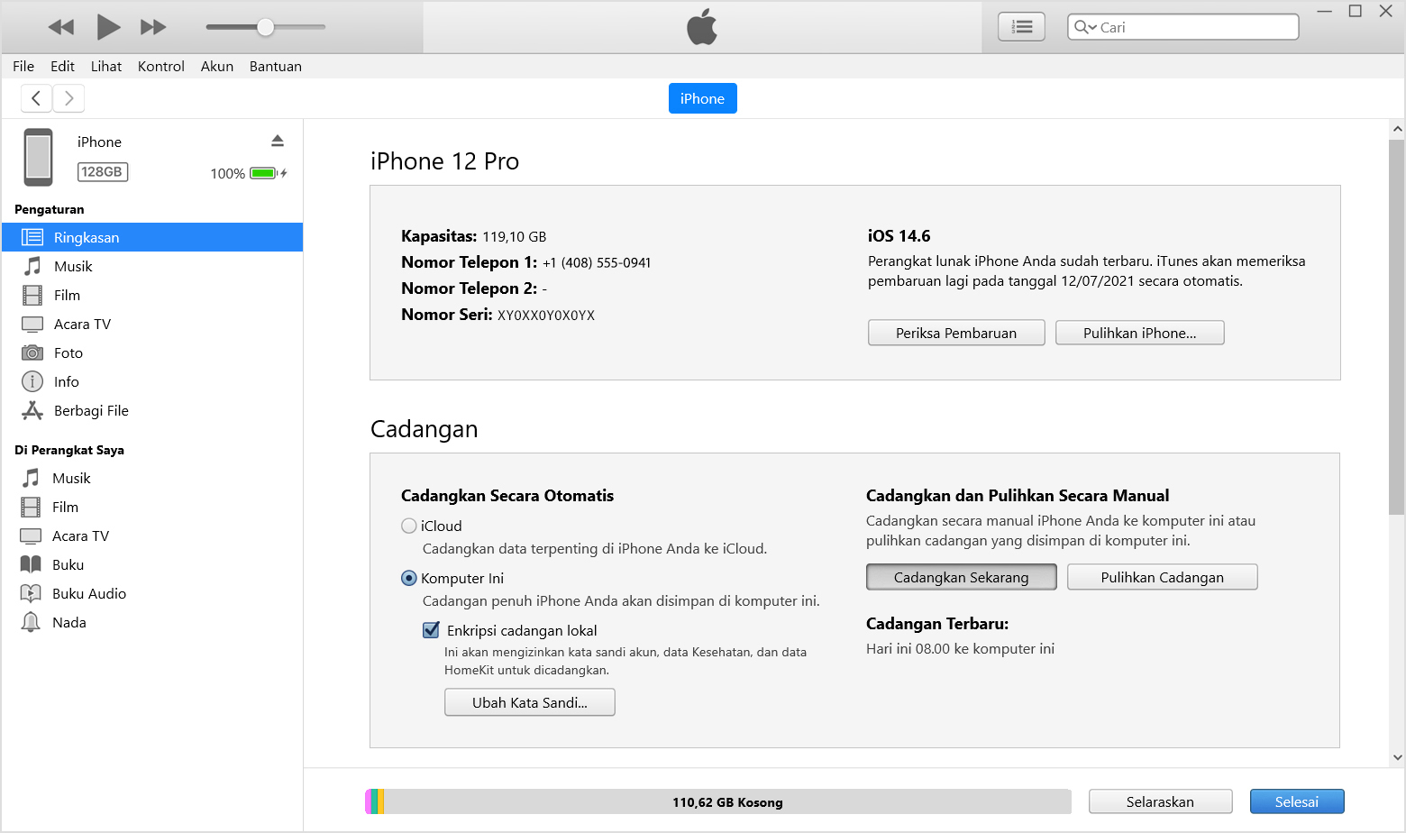 Cara Backup Data iPhone ke Laptop Menggunakan iTunes