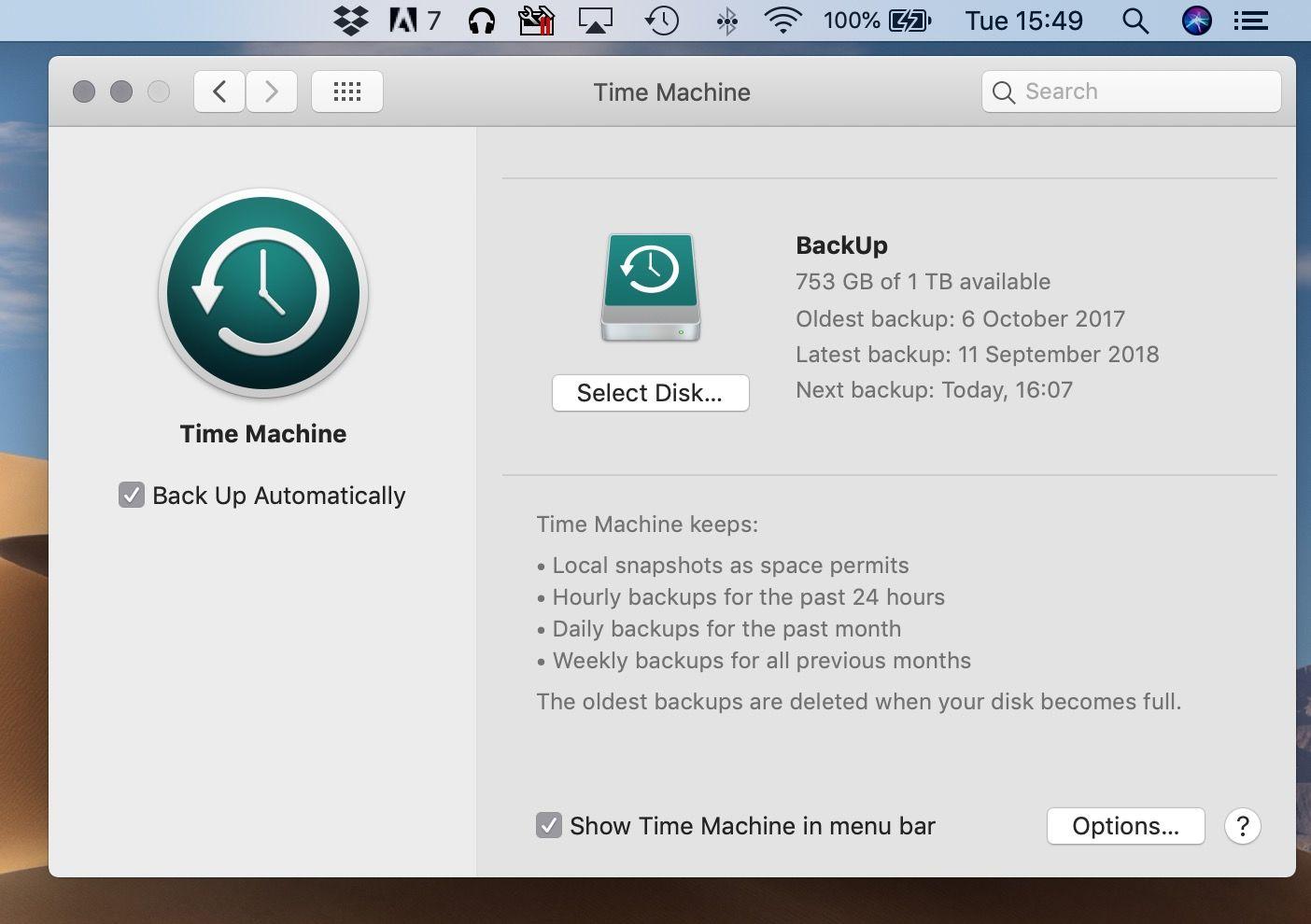 Cara backup MacBook Menggunakan Time Machine