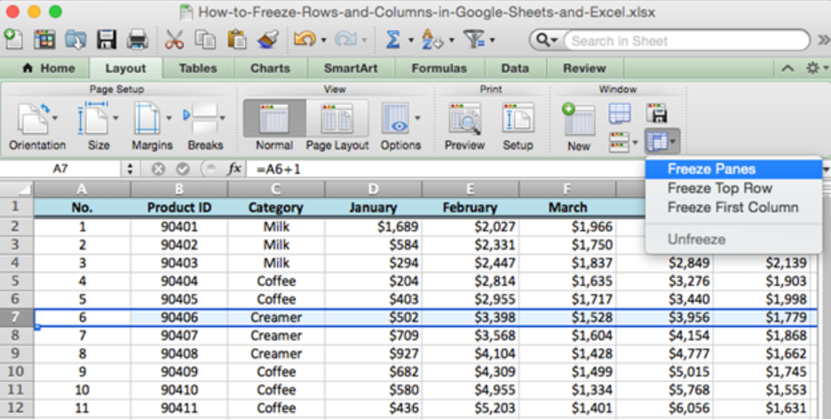 Cara Freeze Excel Macbook