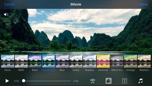 Aplikasi iMovie pada iphone