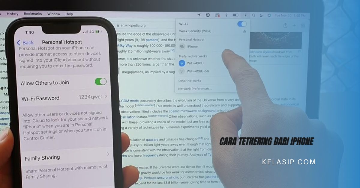 Cara Tethering dari iPhone