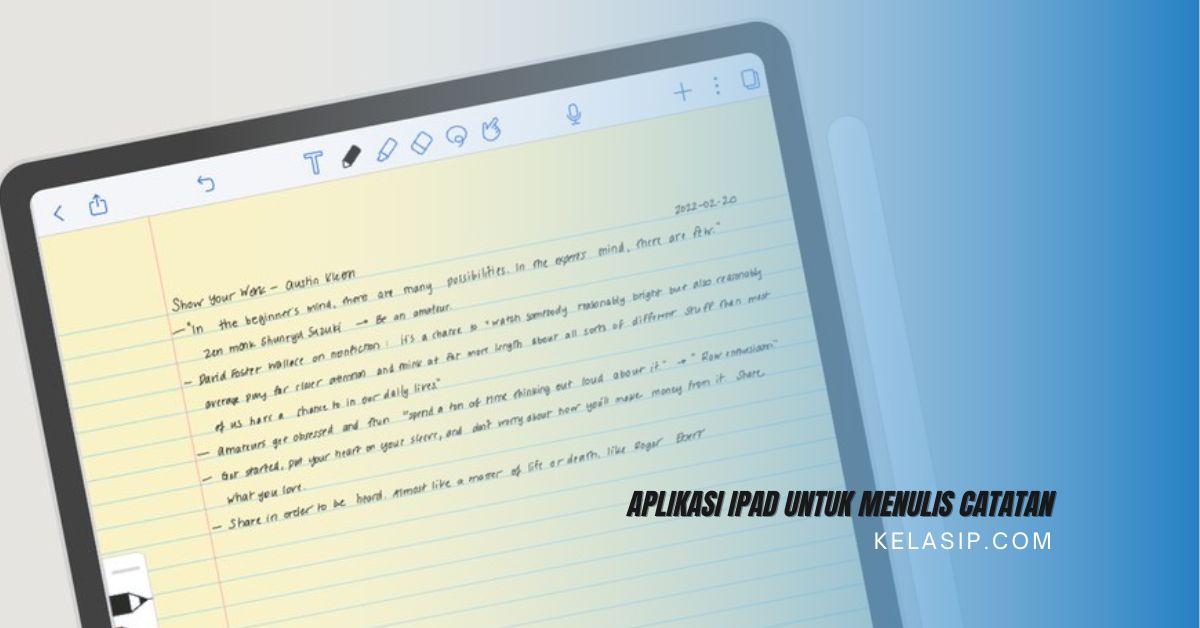 Aplikasi iPad untuk Menulis Catatan